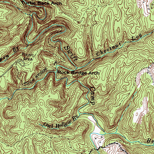 Topographic Map of Rock Bridge Arch, KY