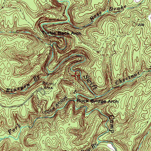 Topographic Map of Rock Bridge Trail, KY