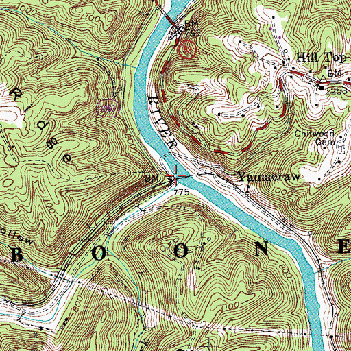 Topographic Map of Rock Creek, KY