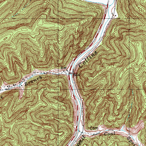 Topographic Map of Rock House Branch, KY