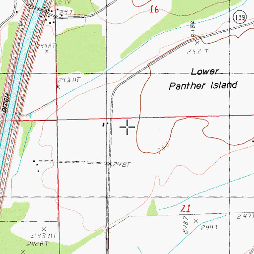 Topographic Map of Lower Panther Island, AR