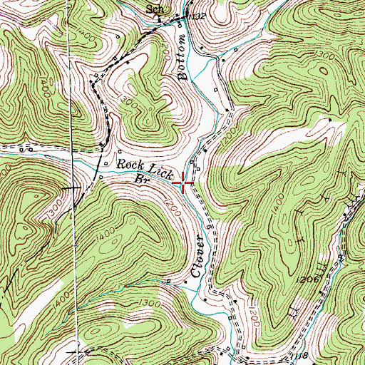 Topographic Map of Rock Lick Branch, KY