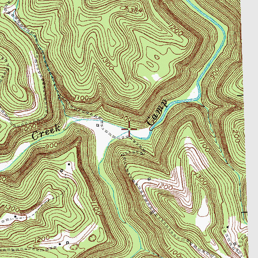 Topographic Map of Rock Lick Creek, KY