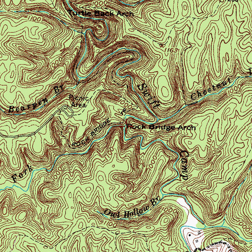 Topographic Map of Rockbridge Fork, KY