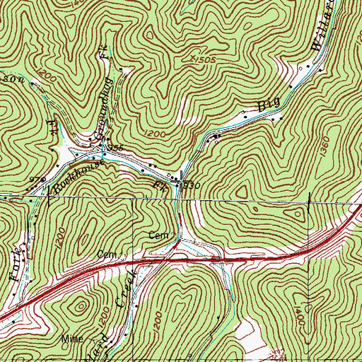 Topographic Map of Rockhouse Fork, KY