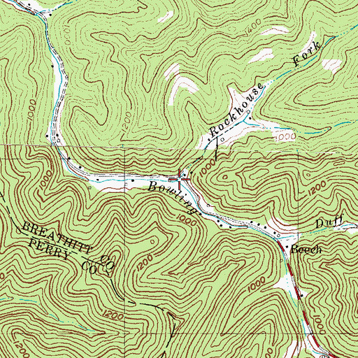 Topographic Map of Rockhouse Fork, KY