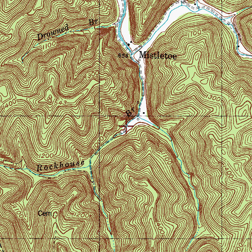 Topographic Map of Rockhouse School, KY