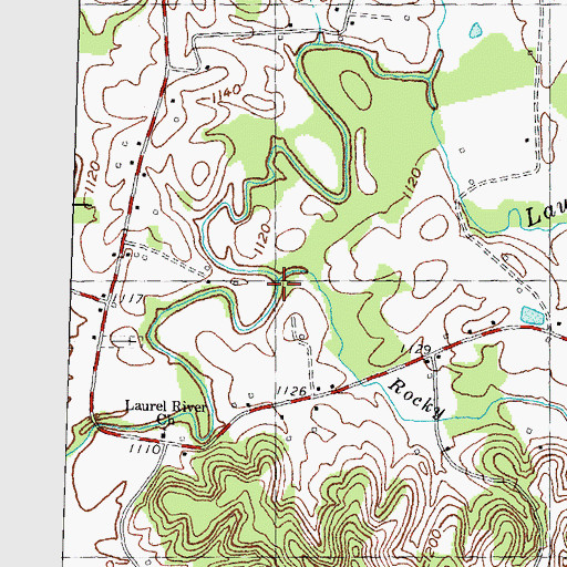 Topographic Map of Rocky Branch, KY