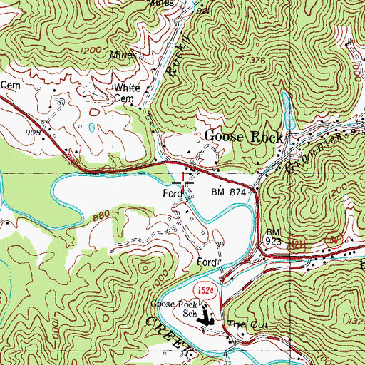 Topographic Map of Rocky Branch, KY