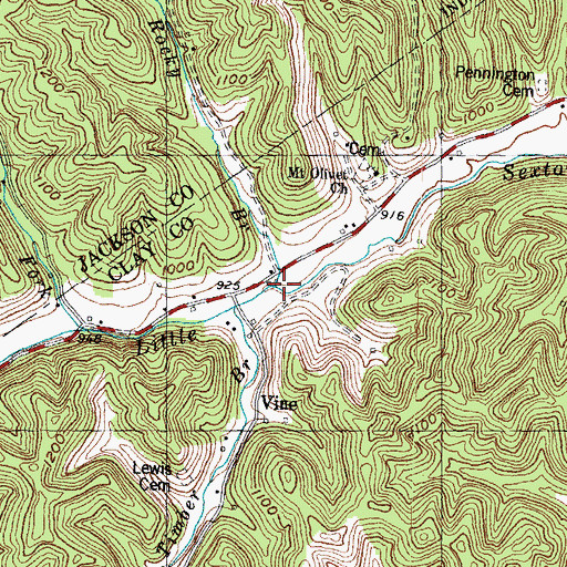 Topographic Map of Rocky Branch, KY