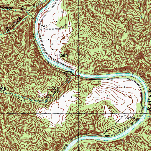 Topographic Map of Rocky Branch, KY