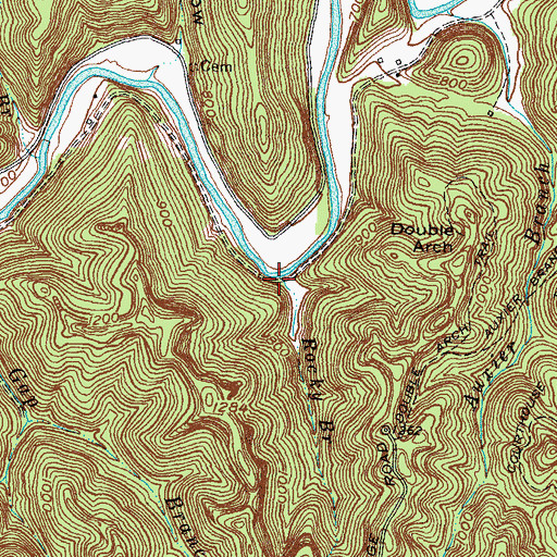 Topographic Map of Rocky Branch, KY