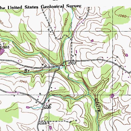 Topographic Map of Rocky Branch, KY