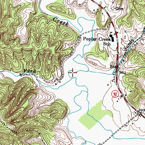 Topographic Map of Rocky Fork, KY