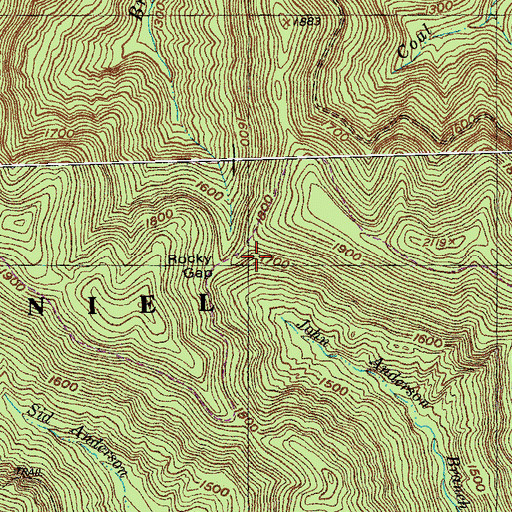 Topographic Map of Rocky Gap, KY