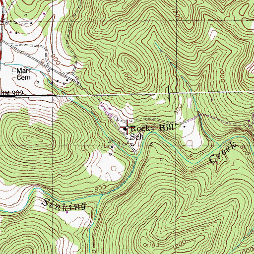 Topographic Map of Rocky Hill School, KY
