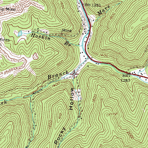 Topographic Map of Rocky Hollow, KY