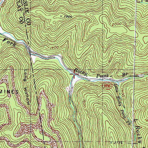 Topographic Map of Rocky Point Branch, KY