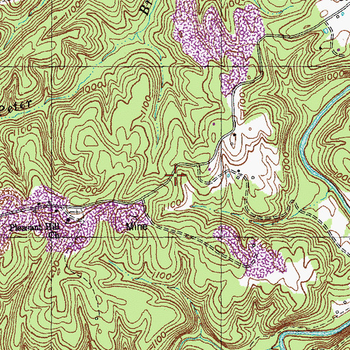Topographic Map of Rocky Point School, KY