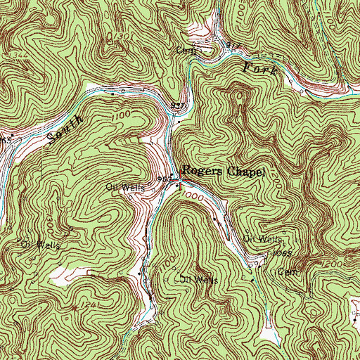 Topographic Map of Rogers Chapel, KY