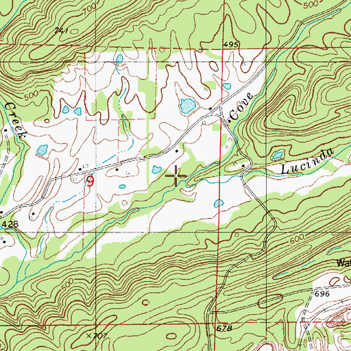Topographic Map of Lucinda Creek, AR