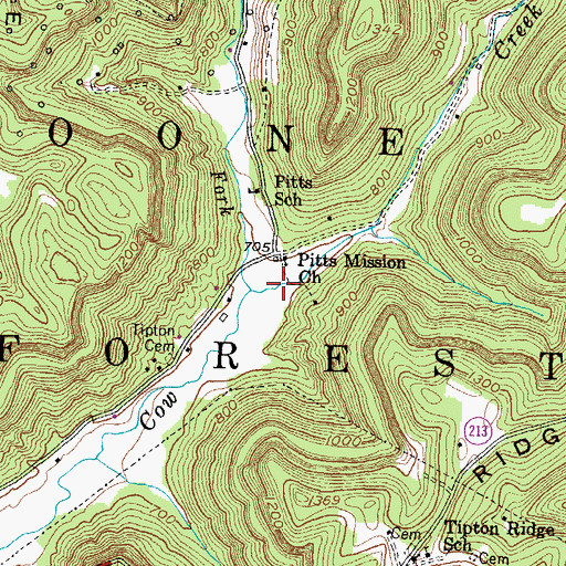 Topographic Map of Rogers Fork, KY