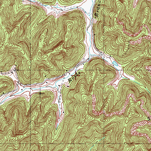 Topographic Map of Roots Branch School, KY