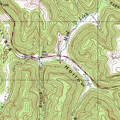 Topographic Map of Roper Branch, KY