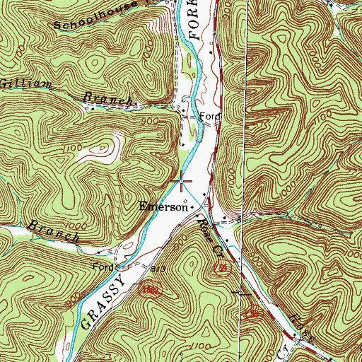 Topographic Map of Rose Creek, KY