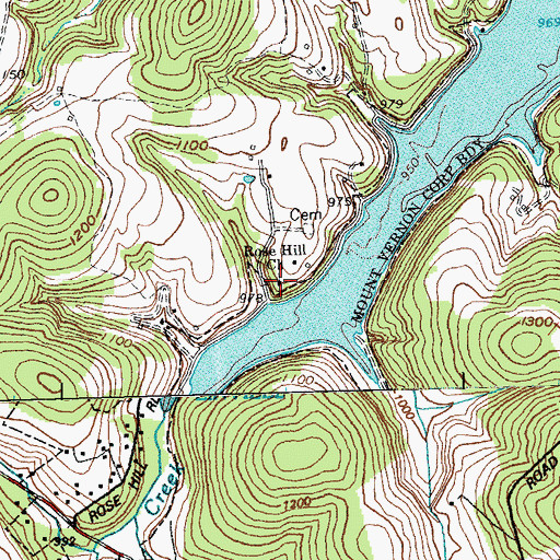 Topographic Map of Rose Hill Church, KY