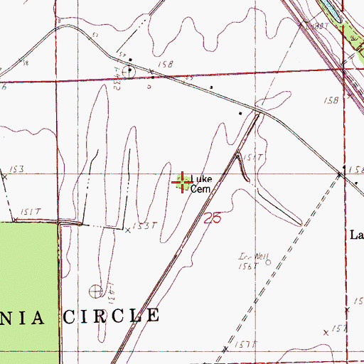 Topographic Map of Luke Cemetery, AR