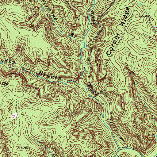 Topographic Map of Round Meadow Branch, KY