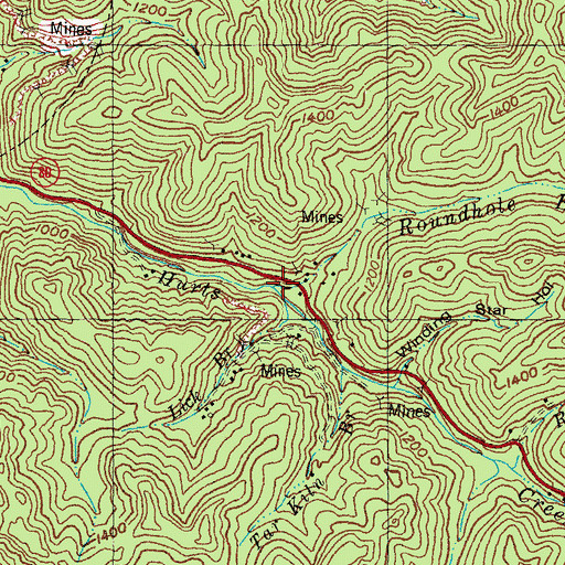 Topographic Map of Roundhole Branch, KY