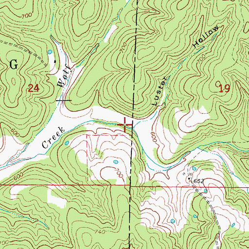Topographic Map of Luster Hollow, AR
