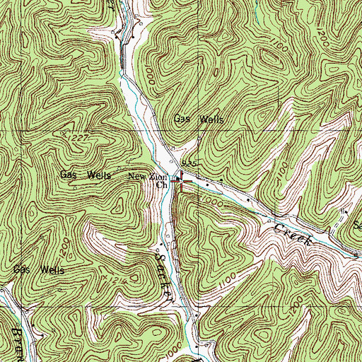 Topographic Map of Sacker Branch, KY