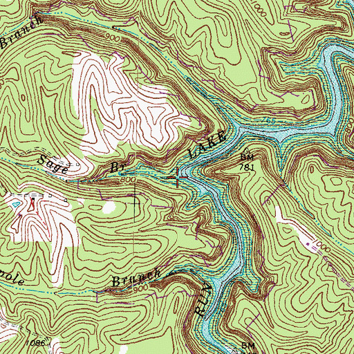 Topographic Map of Sage Branch, KY