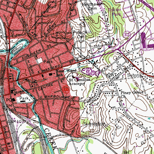 Topographic Map of Saint Camillus Academy, KY