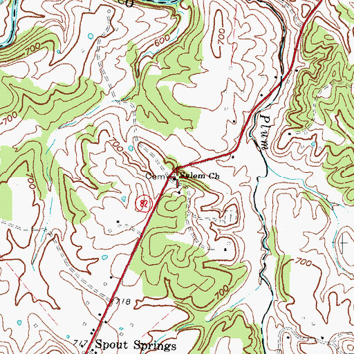 Topographic Map of Salem Church, KY
