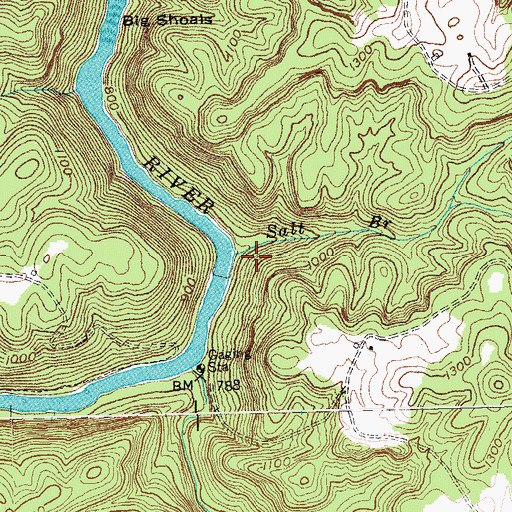 Topographic Map of Salt Branch, KY