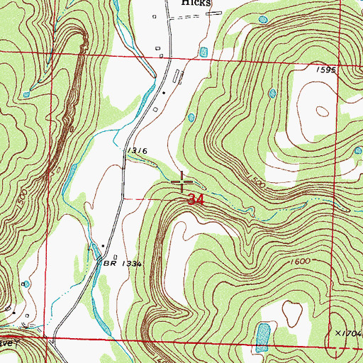 Topographic Map of Lutman Hollow, AR