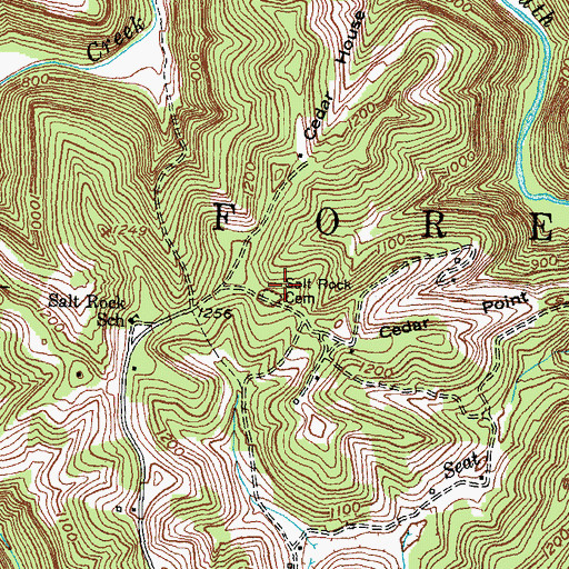 Topographic Map of Salt Rock Cemetery, KY