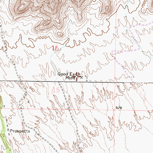Topographic Map of Good Earth Mine, AZ