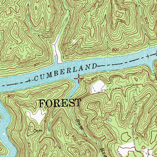 Topographic Map of Sam Branch, KY