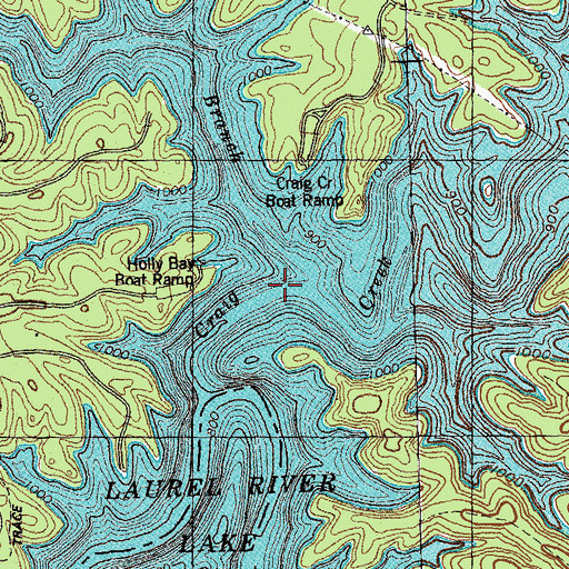 Topographic Map of Sam Branch, KY