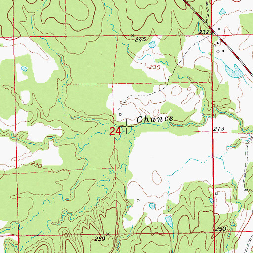 Topographic Map of Lyle Creek, AR