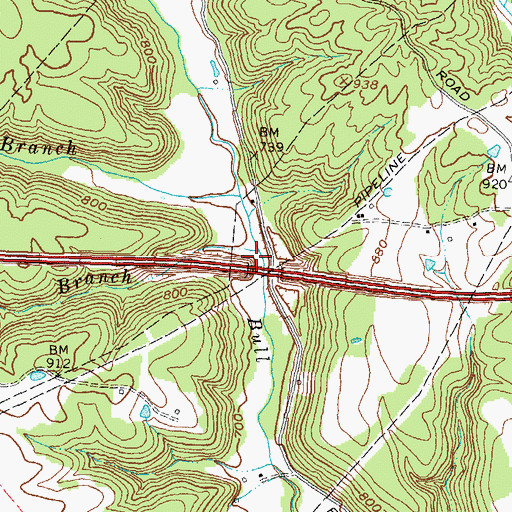 Topographic Map of Sand Branch, KY