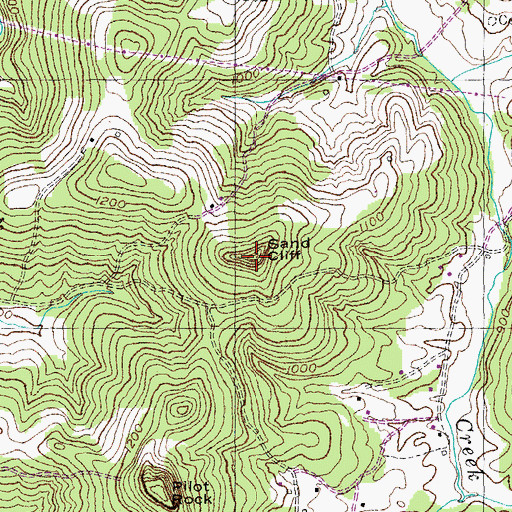 Topographic Map of Sand Cliff, KY