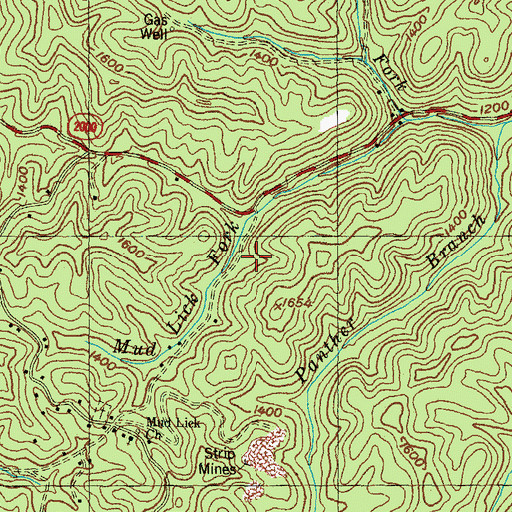 Topographic Map of Sand Hill School, KY