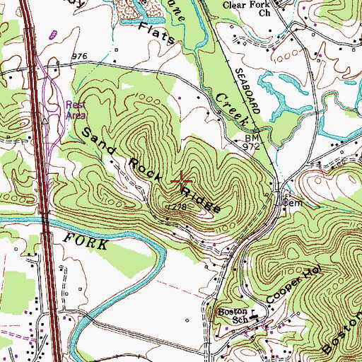 Topographic Map of Sand Rock Ridge, KY