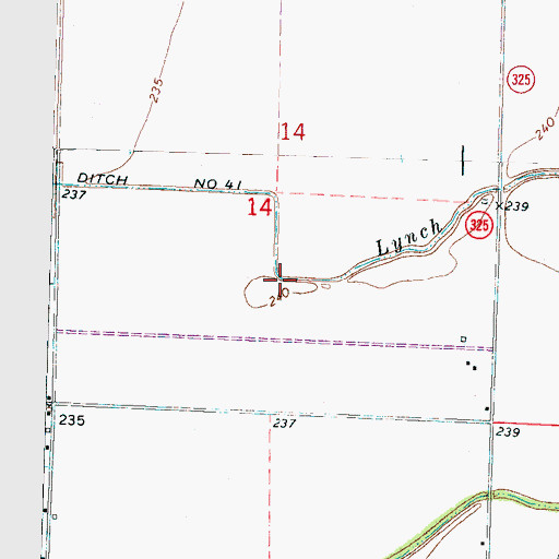 Topographic Map of Lynch Bayou, AR